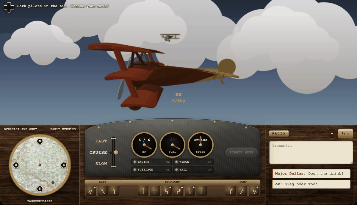 Game screen showing hex grid battle